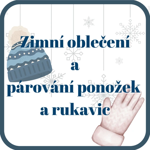 Výukové karty "ZIMNÍ OBLEČENÍ" + párování ponožek a rukavic