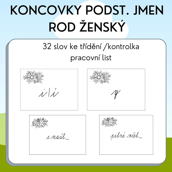 Koncovky podstatných jmen / rod ženský