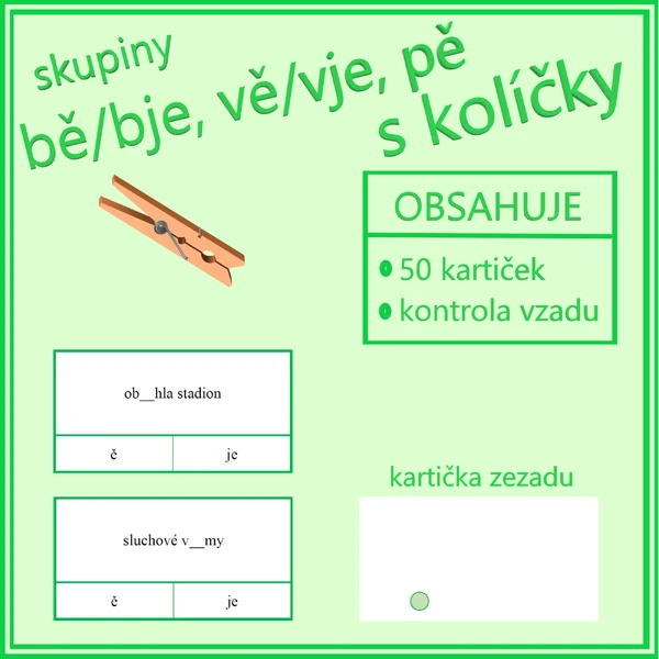 Skupiny bě/bje, vě/vje, pě s kolíčky