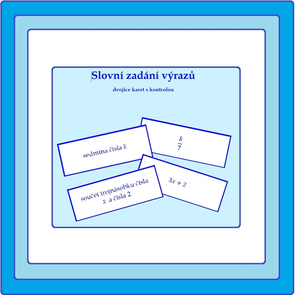 Slovní zadání výrazů - dvojice karet
