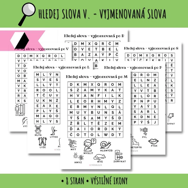 Hledej slova V. - vyjmenovaná slova