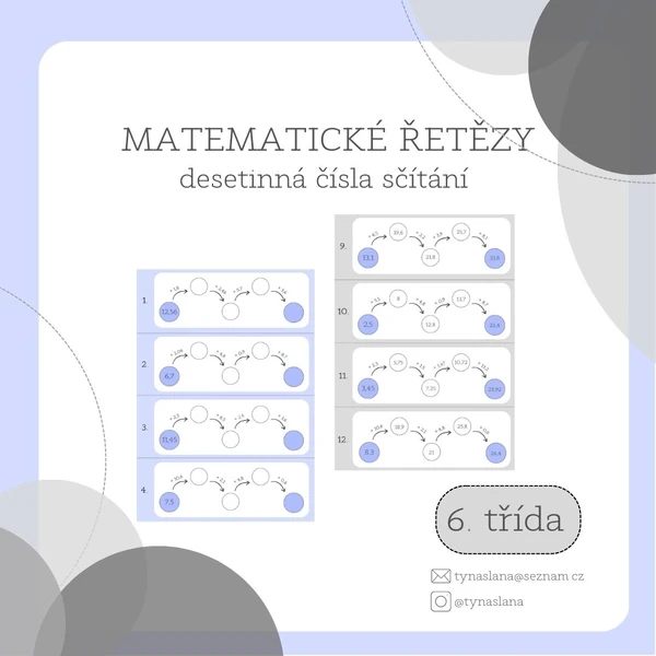 MATEMATICKÉ ŘETĚZY - desetinná čísla