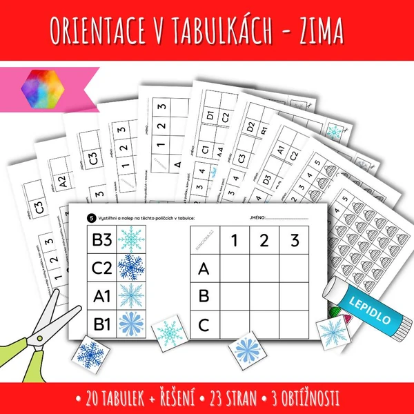 Orientace v tabulkách - zima