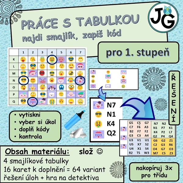 Práce s tabulkou - hra detektiv