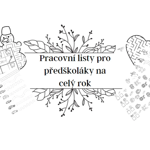 Pracovní listy pro předškoláky na celý rok - černobílé