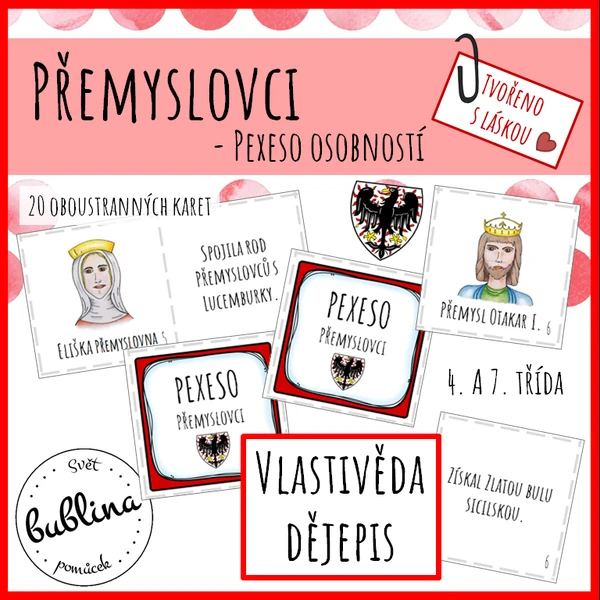 Přemyslovci - pexeso osobností