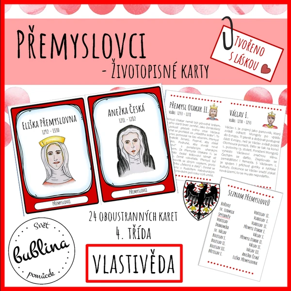 Přemyslovci - životopisné karty