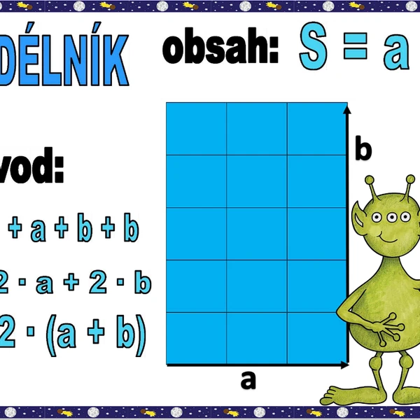 Obvody a obsahy obrazců s vesmírnou tematikou