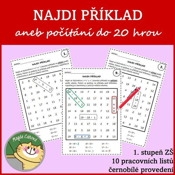 Hledej příklad - sčítání a odčítání do 20