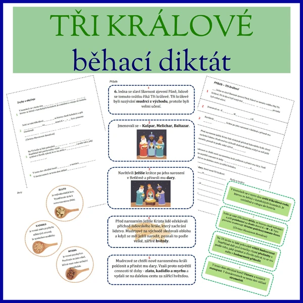 Tři králové - běhací diktát