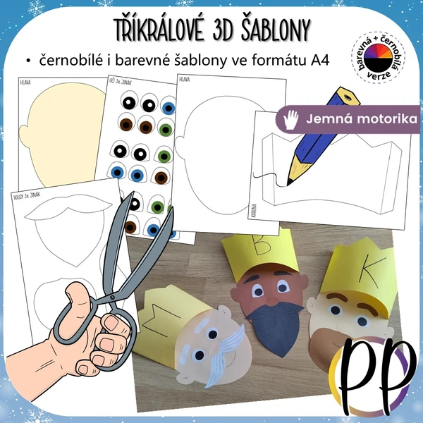Tříkrálové 3D šablony