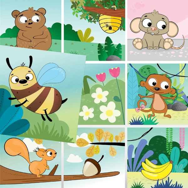 Didaktické puzzle - Co jedí zvířátka