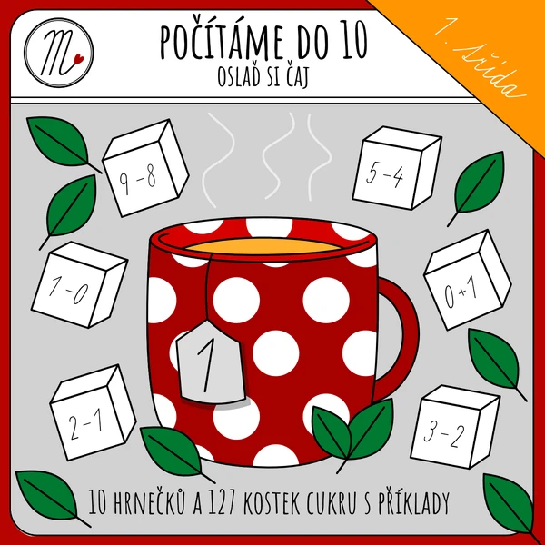 Oslaď si čaj - sčítání a odčítání do 10
