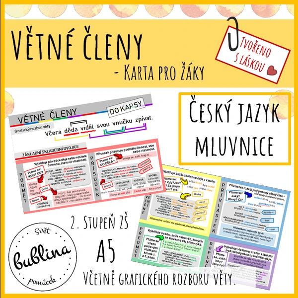 Větné členy – karta pro žáka