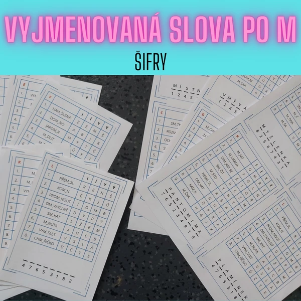 Vyjmenovaná slova po M - šifry