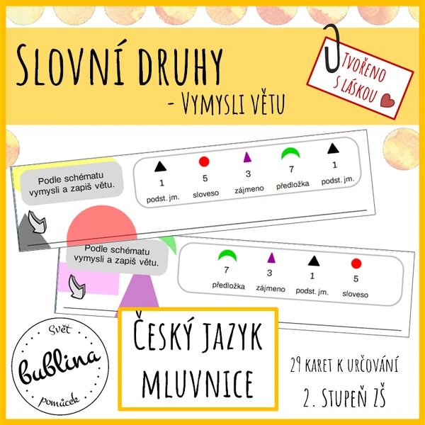 Určování slovních druhů – vymysli větu