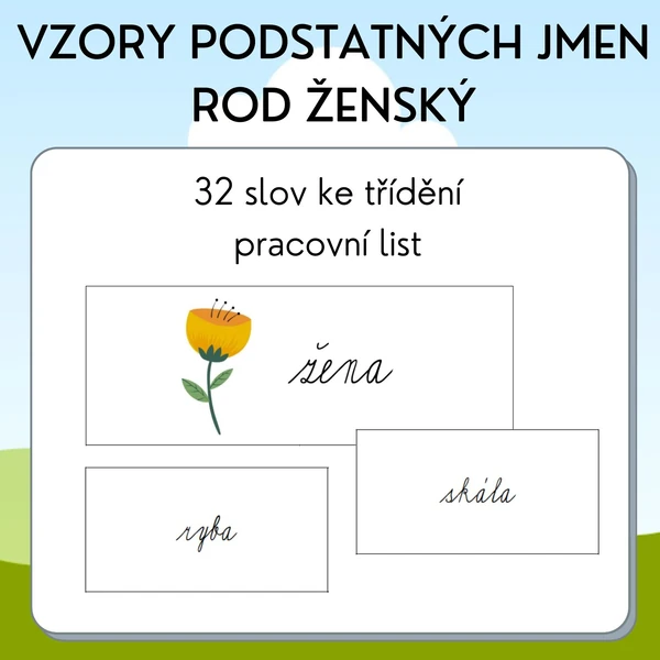 Vzory podstatných jmen - rod ženský