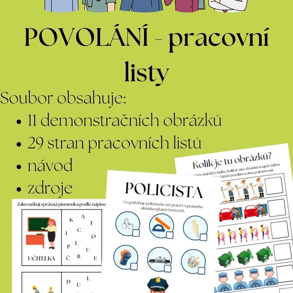 Povolání - pracovní listy