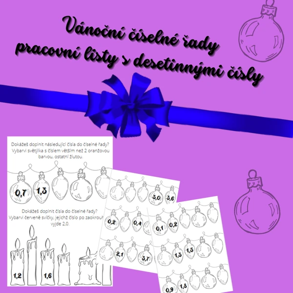 Vánoční číselné řady - desetinná čísla