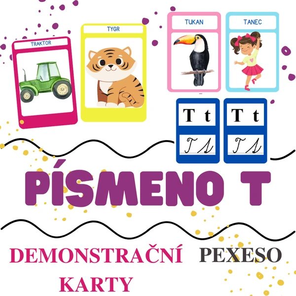 Písmeno T - pexeso, demonstrační karty