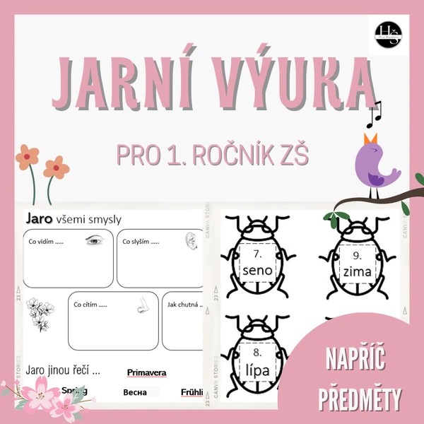 Jaro v 1. třídě napříč několika předměty