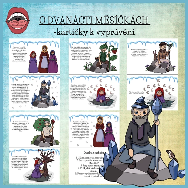 O dvanácti měsíčkách: kartičky k vyprávění