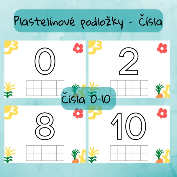 Plastelínové karty/podložky ČÍSLA