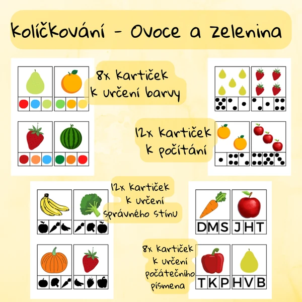 Kolíčkování Ovoce a zelenina