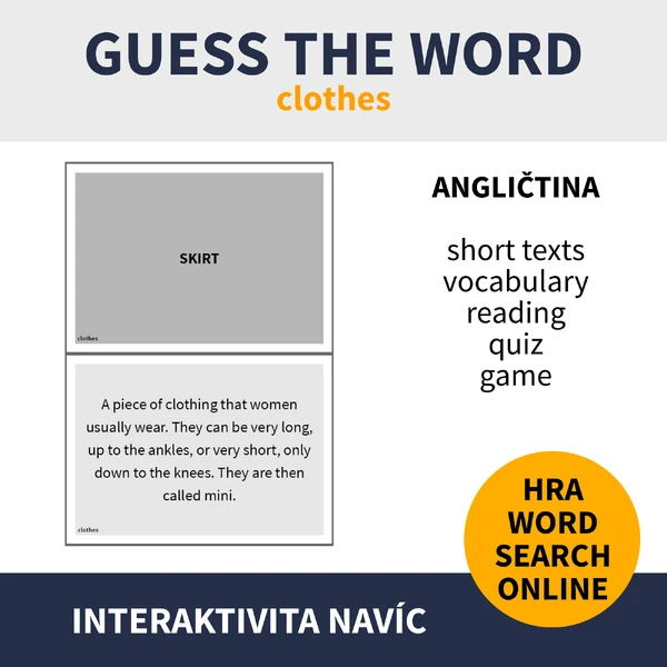 ENG - GUESS THE WORD / CLOTHES (hádej slovo podle popisu)