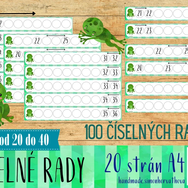Číselné řady od 20 - 40, Matematika do 40