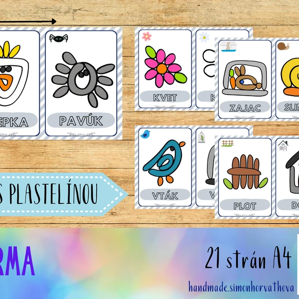 Plastelína, Farma, Zvířátka, Živočichové, Domácí zvířata, Podložky pod plastelínu, Hra s plastelínou