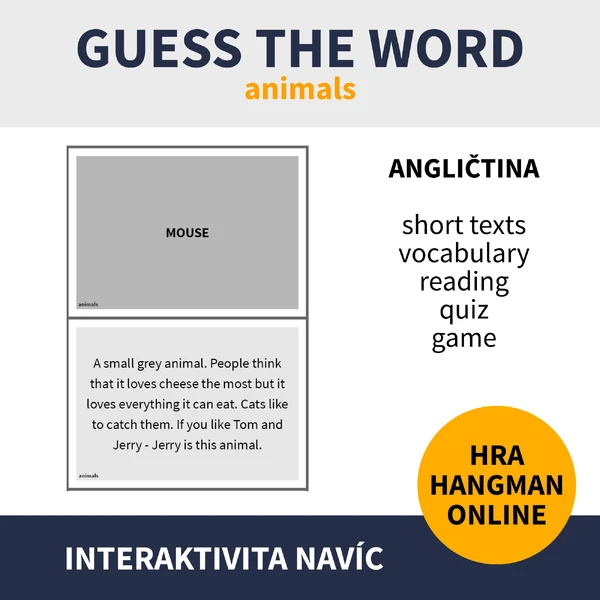 ENG - GUESS THE WORD / ANIMALS (hádej slovo podle popisu)