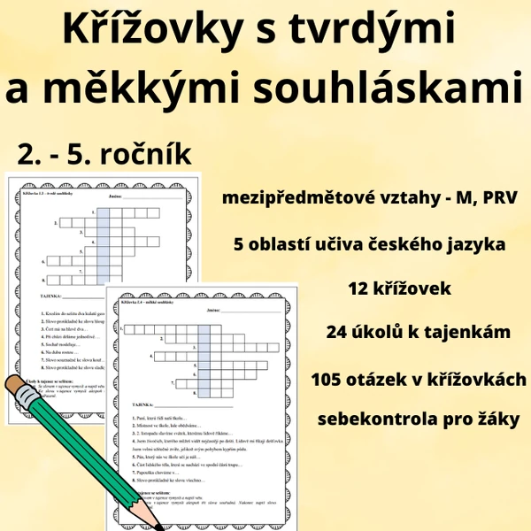 Křížovky s měkkými a tvrdými souhláskami