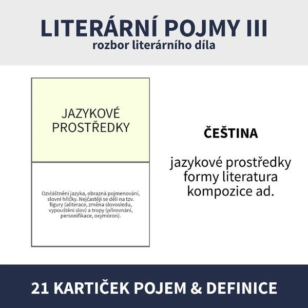 LITERÁRNÍ POJMY III (rozbor lit. díla) - univerzální kartičky (pojem-definice)