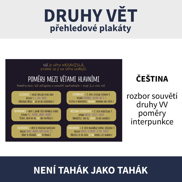 DRUHY VĚT (VH, VV, interpunkce, poměry, spojky)