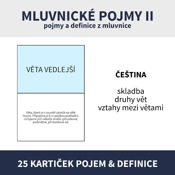 MLUVNICKÉ POJMY II - univerzální kartičky (pojem-definice)