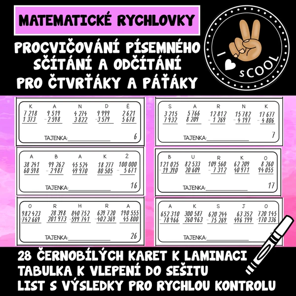 Písemné sčítání a odčítání