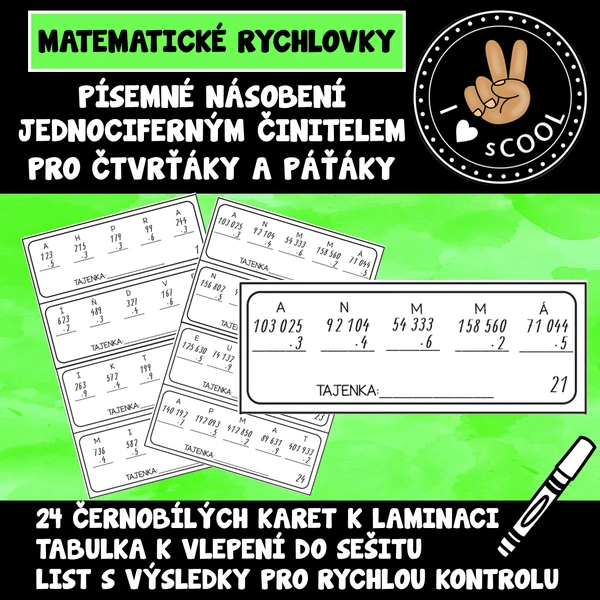 Písemné násobení jednociferným činitelem