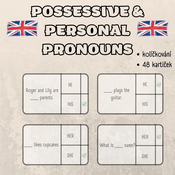 Personal and possessive pronouns - kolíčkování