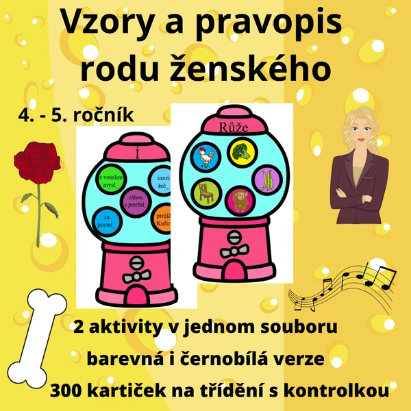 Vzory a pravopis rodu ženského