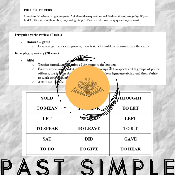 Past simple, alibi - plán hodiny