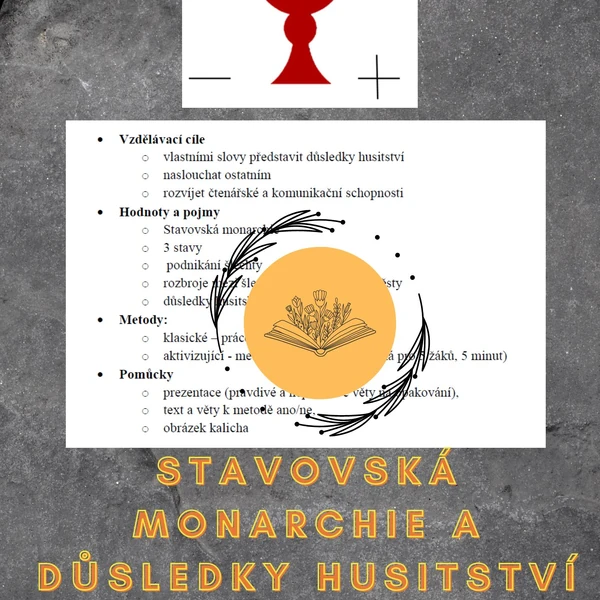 Stavovská monarchie a důsledky husitství - Plán hodiny