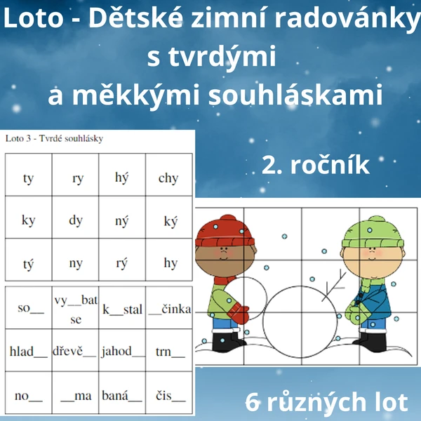 Loto - Dětské zimní radovánky s tvrdými a měkkými souhláskami