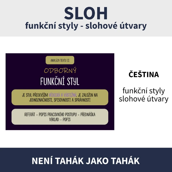 SLOH (funkční styly, slohové útvary)