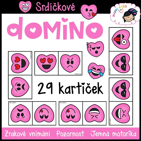 SRDÍČKOVÉ DOMINO (emoji)
