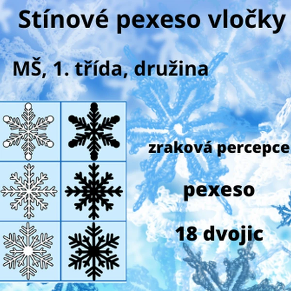 Stínové pexeso - vločky