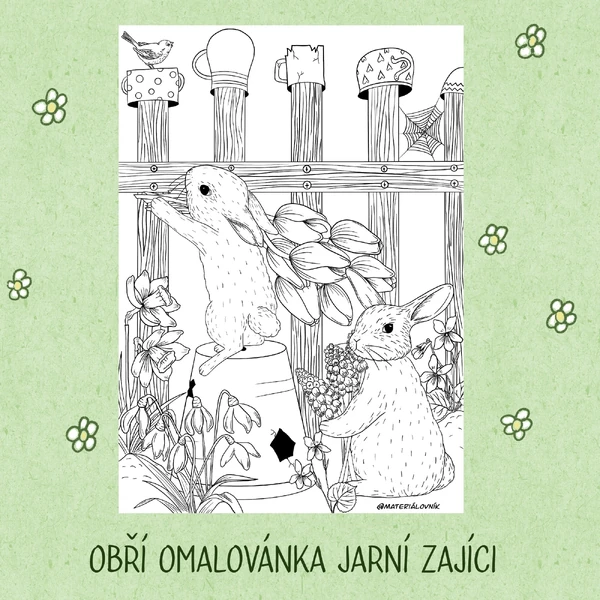 Obří omalovánka - Jarní zajíci