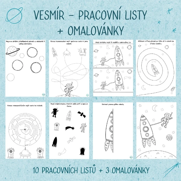 Vesmír - Pracovní listy