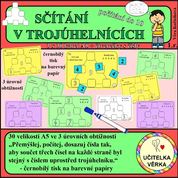 SČÍTÁNÍ V TROJÚHELNÍCÍCH – počítání do 10