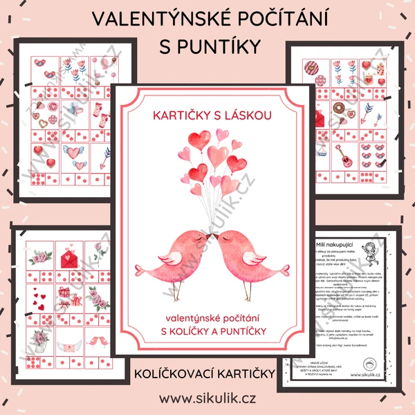 Valentýnské počítání s puntíky - KOLÍČKOVÁNÍ